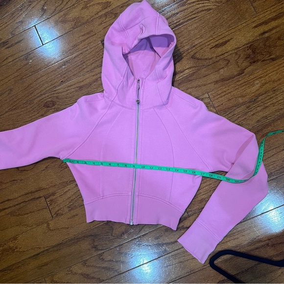 45. LULULEMON Scuba cropped sweater jacket full zip XS/S Cropped Pink hoodie - Picture 7 of 8